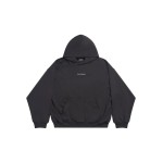 Balenciaga Back Cropped Hoodie In Black