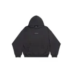 Balenciaga Back Cropped Hoodie In Black
