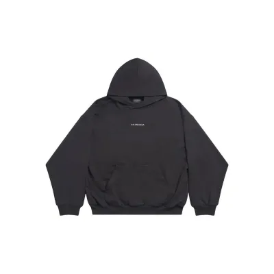 Balenciaga Back Cropped Hoodie In Black 01