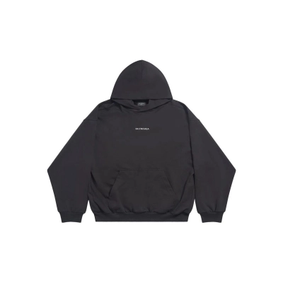 Balenciaga Back Cropped Hoodie In Black 01
