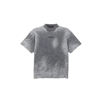 Balenciaga Back T-shirt Medium Fit In Grey 01