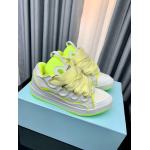 Lanvin Curb Sneaker White Fluo Yellow PB FM SKRK11 TONE P25613