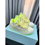 Lanvin Curb Sneaker White Fluo Yellow PB FM SKRK11 TONE P25613