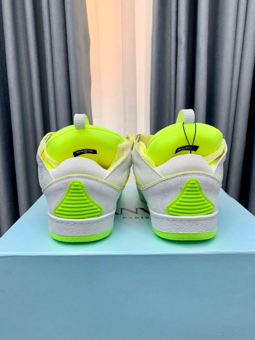 Lanvin Curb Sneaker White Fluo Yellow PB FM SKRK11 TONE P25613