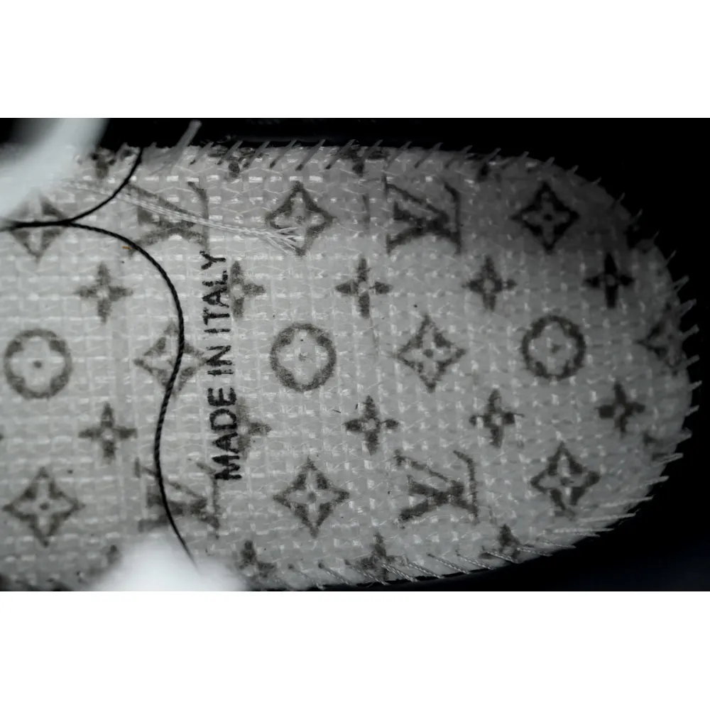 LV Trainer Sneaker Black Skin And White Background 1AD9WD