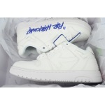 PK God Batch OFF-WHITE Out Of Office OOO Low Tops White and Blue Letters OMIA189F 24LEA006 0145