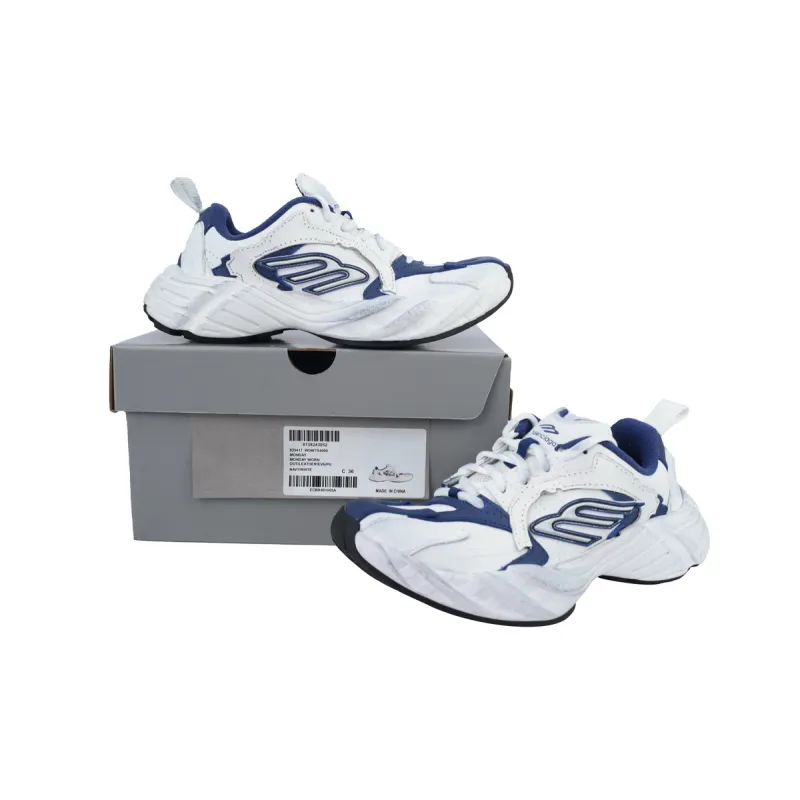 Balenciaga Monday Shoe in White Blue 825417 WDWTS 4090