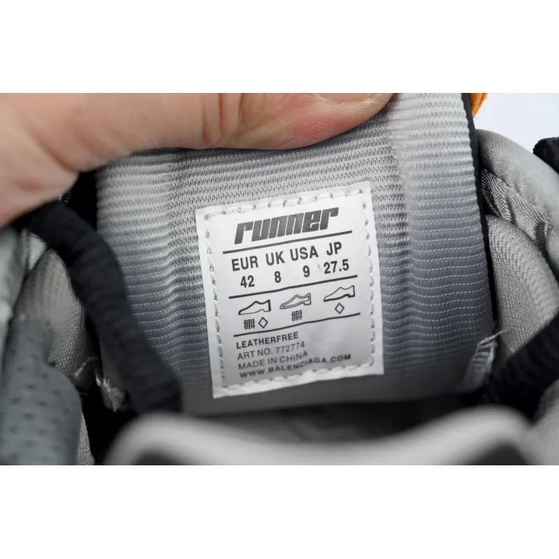 Balenciaga Runner Sneaker Black Fluo Orange 772774 W3RNY 1878