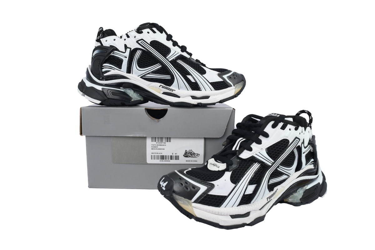 Balenciaga Runner Sneaker White Black 772774 W3RMU 9010