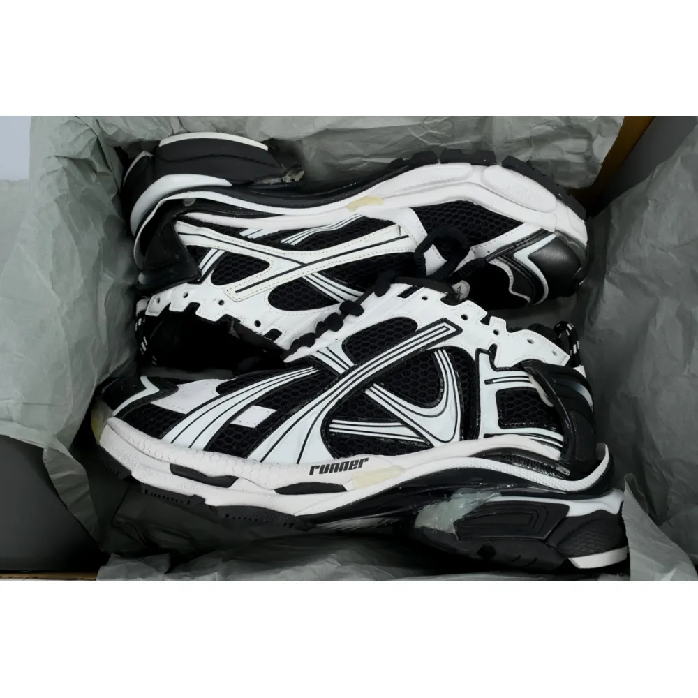 Balenciaga Runner Sneaker White Black 772774 W3RMU 9010