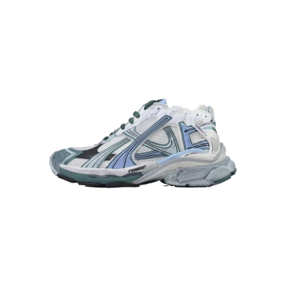 Balenciaga Runner Sneaker White Green Blue 772774 W3RMU 9034 01