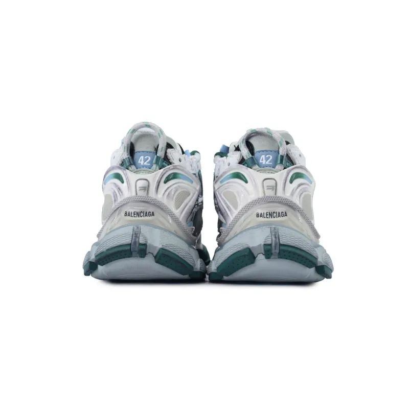 Balenciaga Runner Sneaker White Green Blue 772774 W3RMU 9034