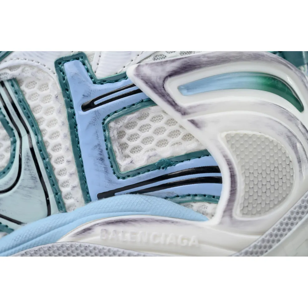Balenciaga Runner Sneaker White Green Blue 772774 W3RMU 9034