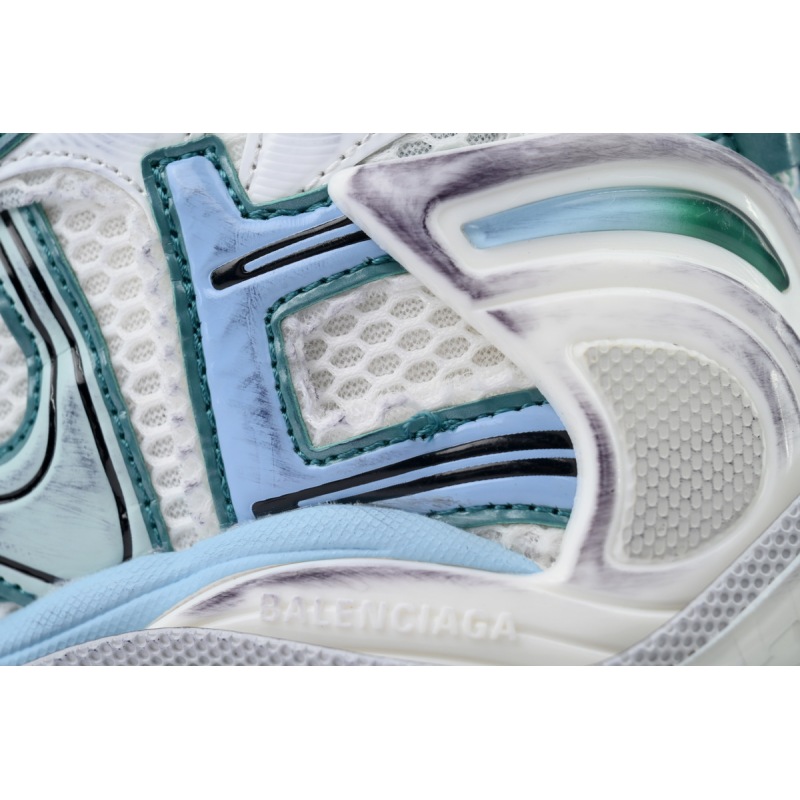 Balenciaga Runner Sneaker White Green Blue 772774 W3RMU 9034