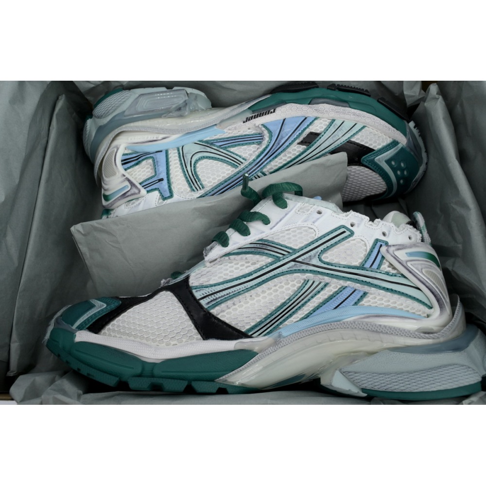 Balenciaga Runner Sneaker White Green Blue 772774 W3RMU 9034