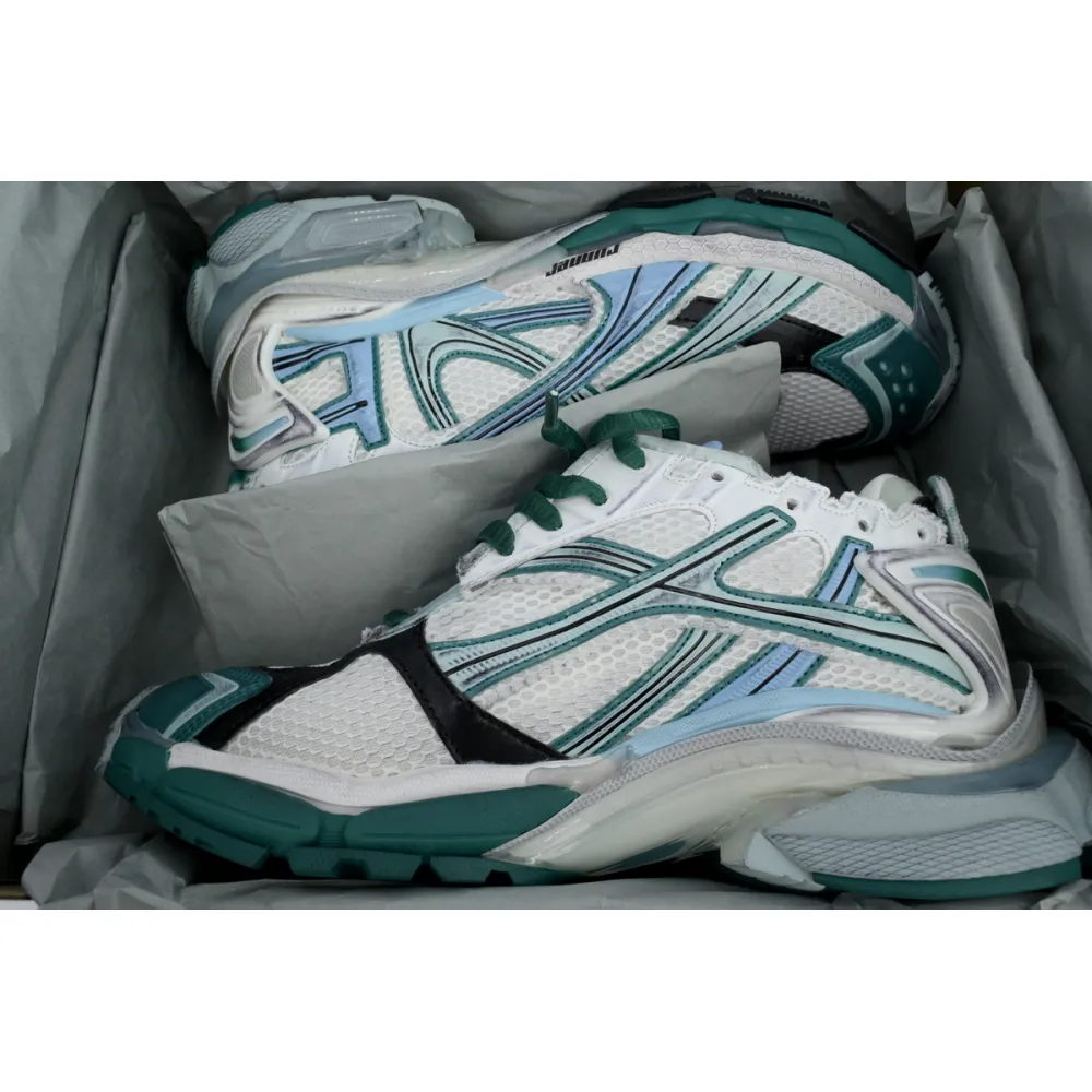 Balenciaga Runner Sneaker White Green Blue 772774 W3RMU 9034