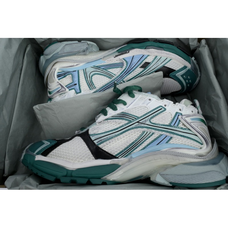 Balenciaga Runner Sneaker White Green Blue 772774 W3RMU 9034