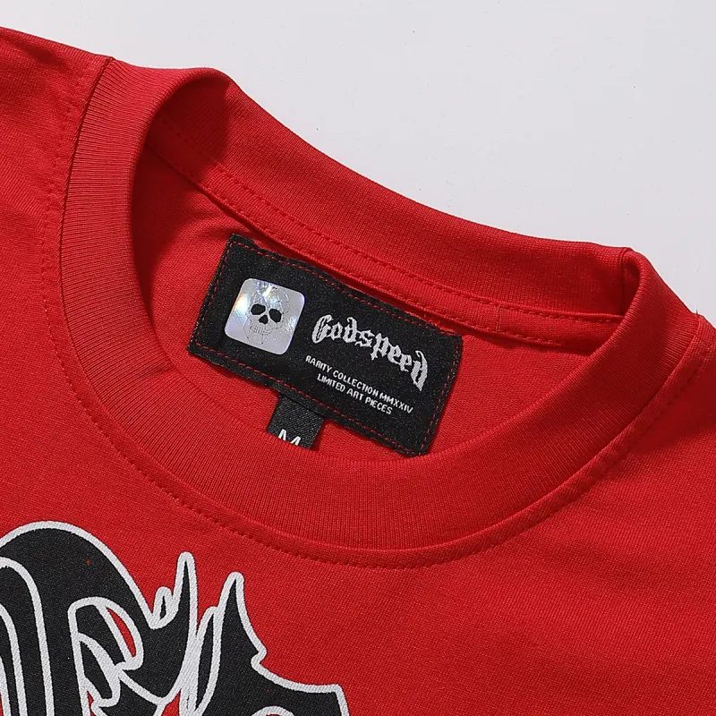 Godspeed Skele Rarri T-shirt #7069 Black/White/Red