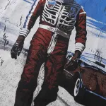Godspeed Skele Rarri T-shirt #7069 Black/White/Red