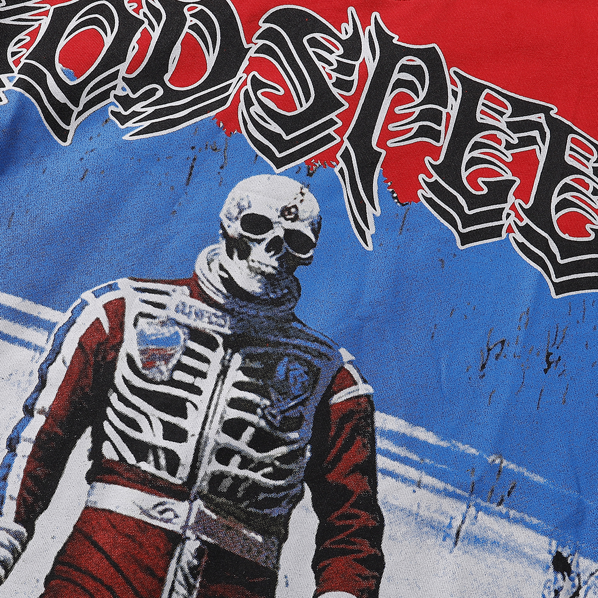 Godspeed Skele Rarri T-shirt #7069 Black/White/Red