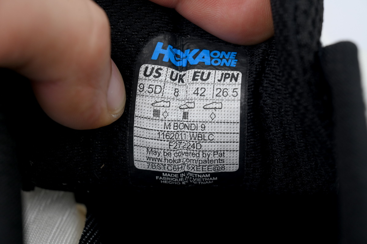 Hoka One One Bondi 9 Black White Red 1162011-WBLC