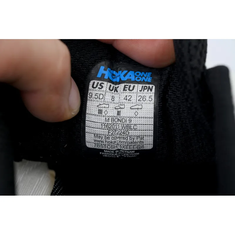 Hoka One One Bondi 9 Black White Red 1162011-WBLC