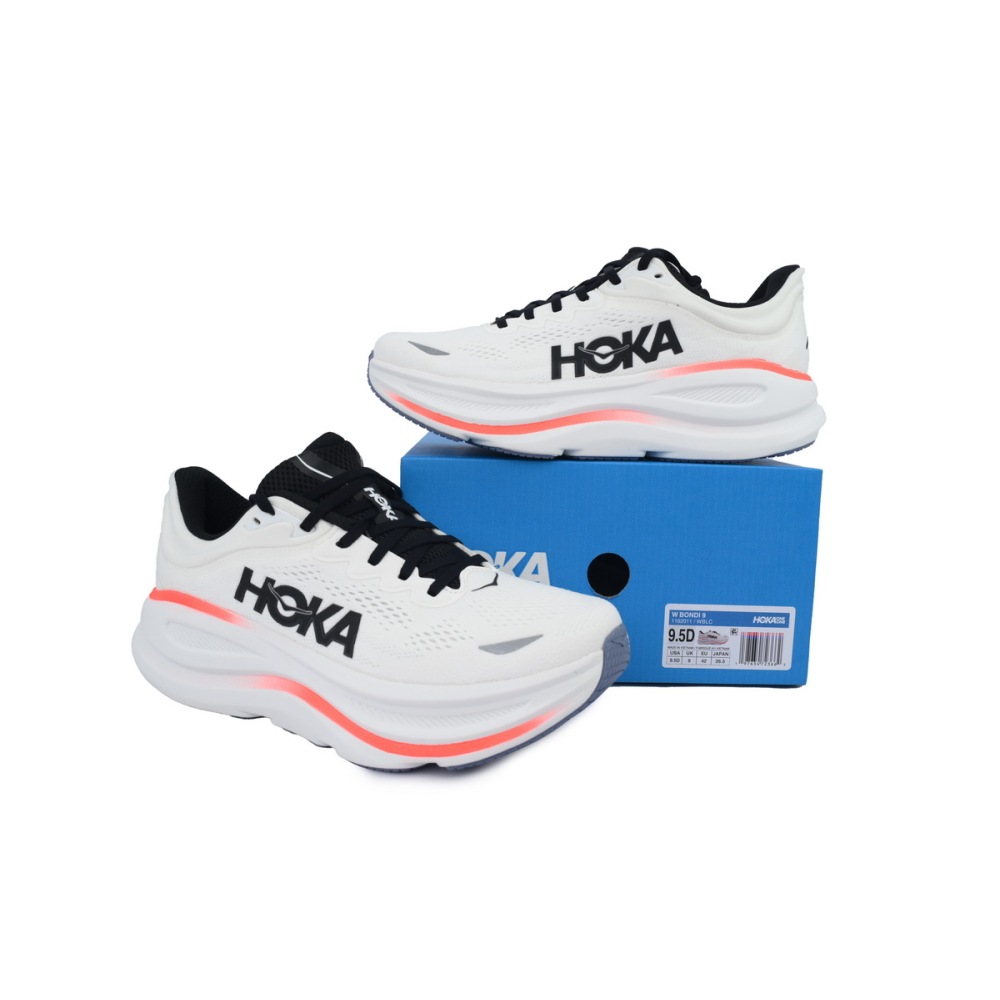 Hoka One One Bondi 9 Black White Red 1162011-WBLC