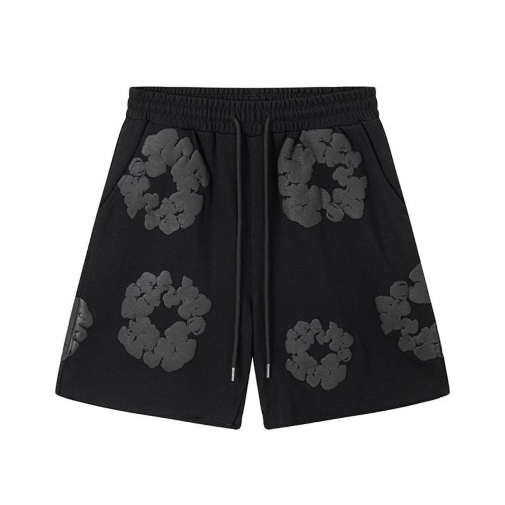 Denim Tears The Cotton Wreath Shorts Black Grey