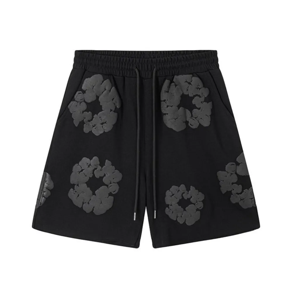 Denim Tears The Cotton Wreath Shorts Black Grey