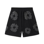 Denim Tears The Cotton Wreath Shorts Black Grey