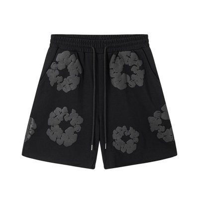 Denim Tears The Cotton Wreath Shorts Black Grey 01