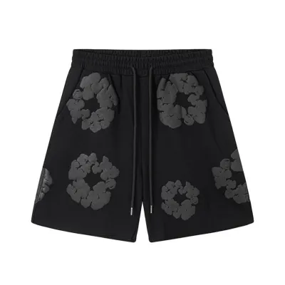 Denim Tears The Cotton Wreath Shorts Black Grey 01