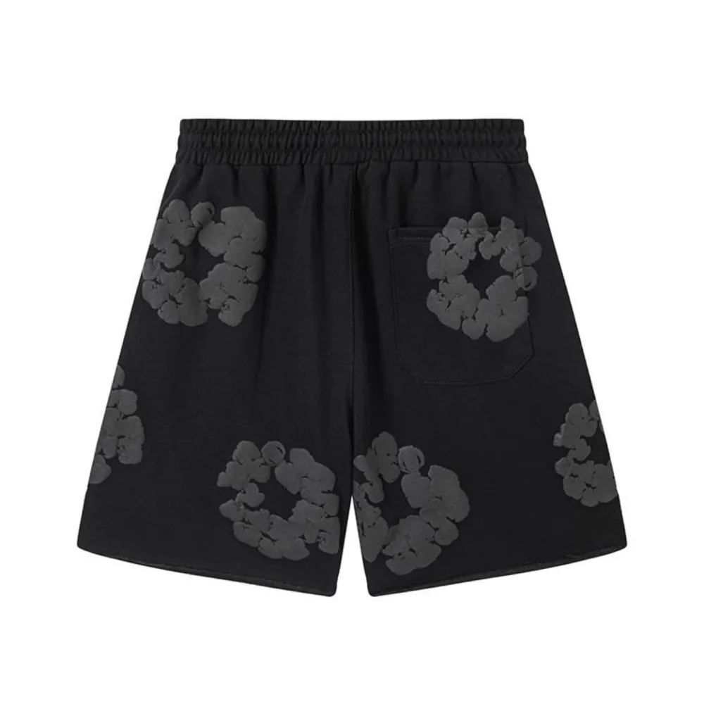 Denim Tears The Cotton Wreath Shorts Black Grey