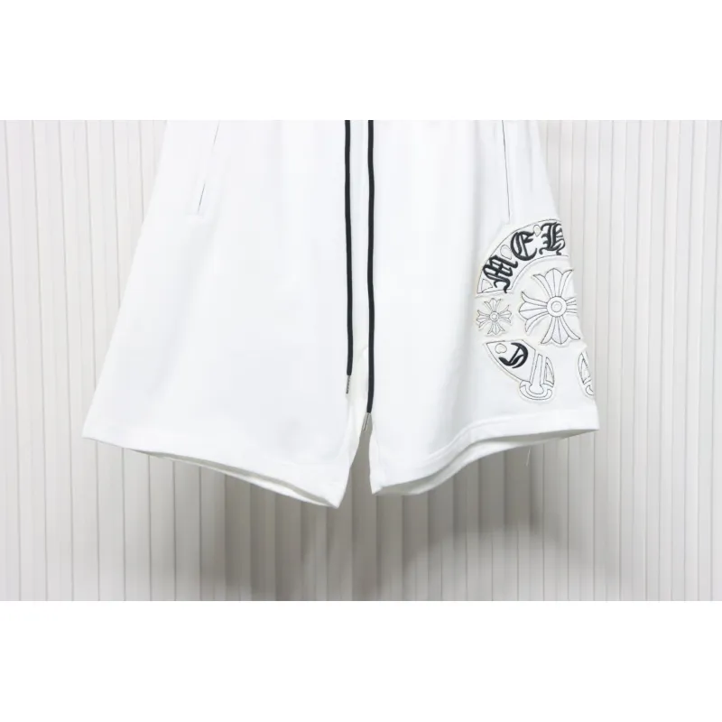 Chrome Hearts 24ss Patch Cross Sanskrit Scroll Embroidered Shorts