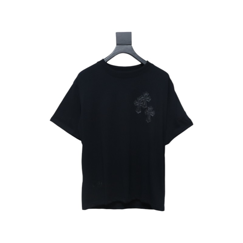 CHROME HEARTS String Label Leather T-Shirt