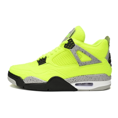 PK God Batch Air jordan 4 x Tagz Plush Fluorescent Yellow DV6773-700 01