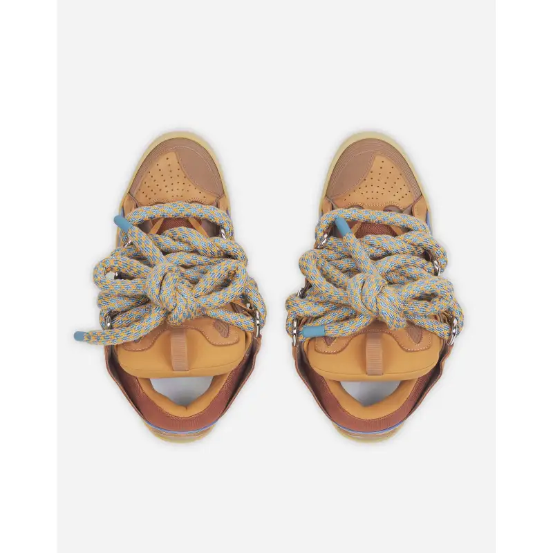 Lanvin Curb Sneakers In Leather With Snake Laces