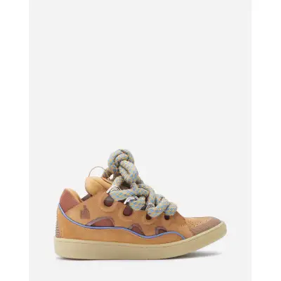 Lanvin Curb Sneakers In Leather With Snake Laces 01