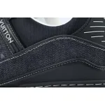 Louis Vuitton Trainer Sneaker New All Black Denim 1AHSZE