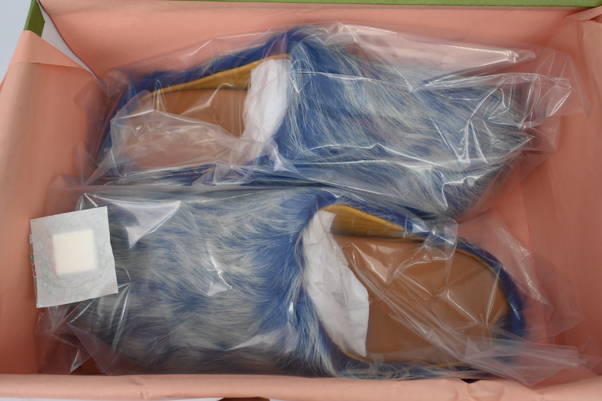 Marni Long-hair Calfskin Fussbett Tie Dye White Blue