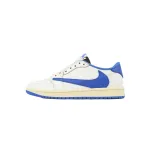 PK God Batch Air Jordan 1 Retro Low OG SP Fragment x Travis Scott Sail Military Blue DM7866-104