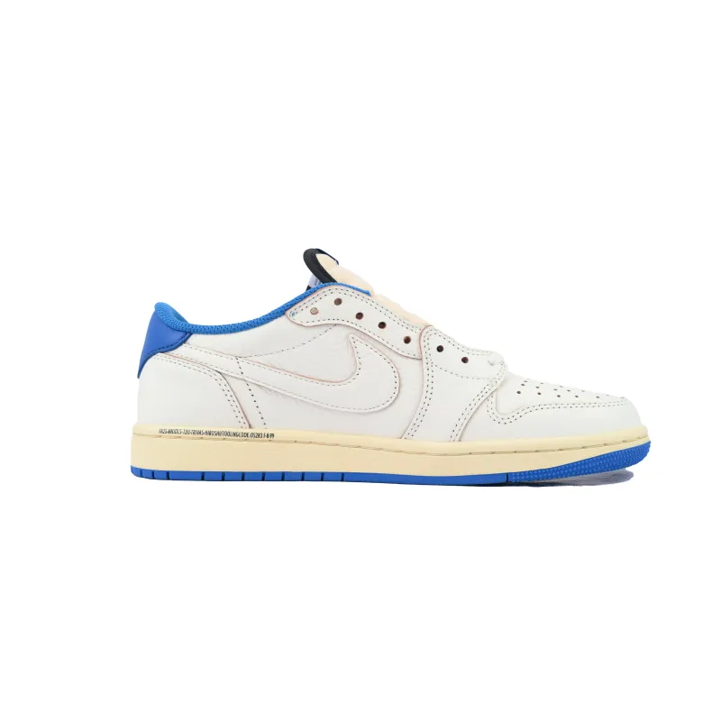 PK God Batch Air Jordan 1 Retro Low OG SP Fragment x Travis Scott Sail Military Blue DM7866-104