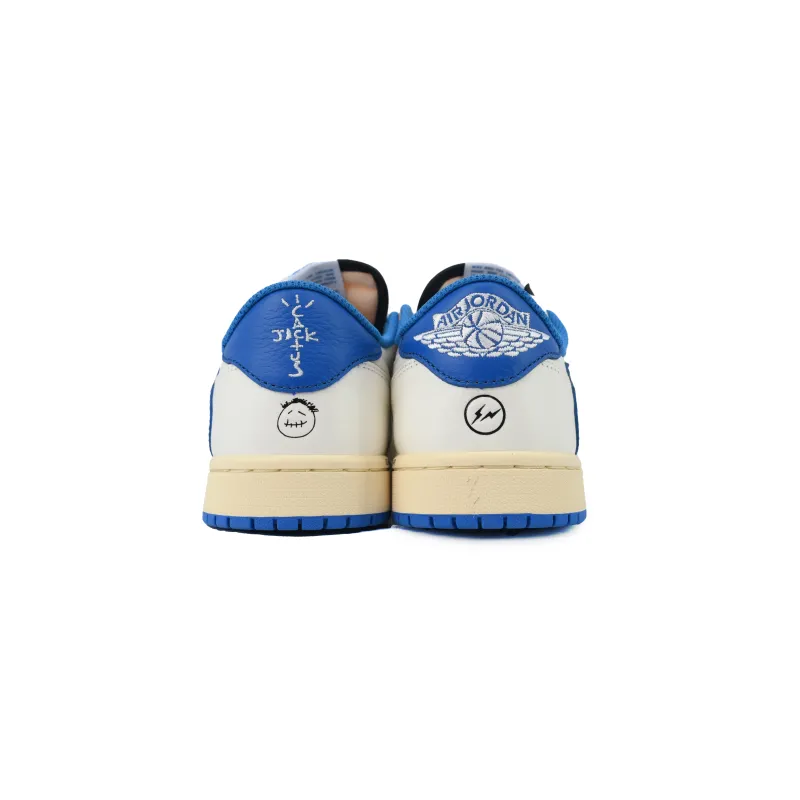 PK God Batch Air Jordan 1 Retro Low OG SP Fragment x Travis Scott Sail Military Blue DM7866-104
