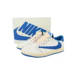 PK God Batch Air Jordan 1 Retro Low OG SP Fragment x Travis Scott Sail Military Blue DM7866-104