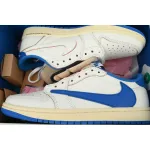 PK God Batch Air Jordan 1 Retro Low OG SP Fragment x Travis Scott Sail Military Blue DM7866-104