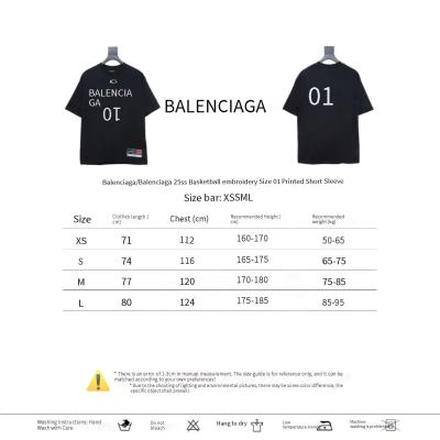 Balenciaga 25ss Basketball Embroidery 01 Print T-shirt Black 02