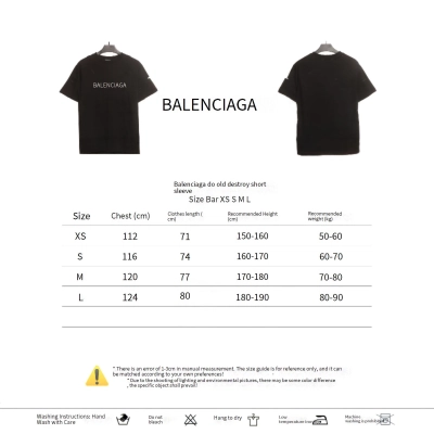 Balenciaga Distressed T-shirt Black 02