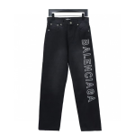 Balenciaga Side Logo Letter Embroidery Single-Breasted Jeans