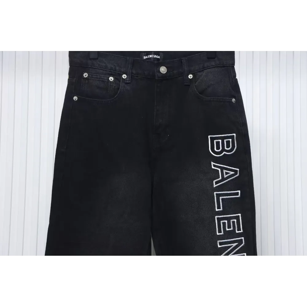 Balenciaga Side Logo Letter Embroidery Single-Breasted Jeans