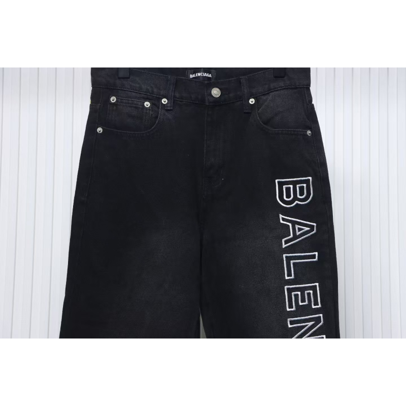Balenciaga Side Logo Letter Embroidery Single-Breasted Jeans